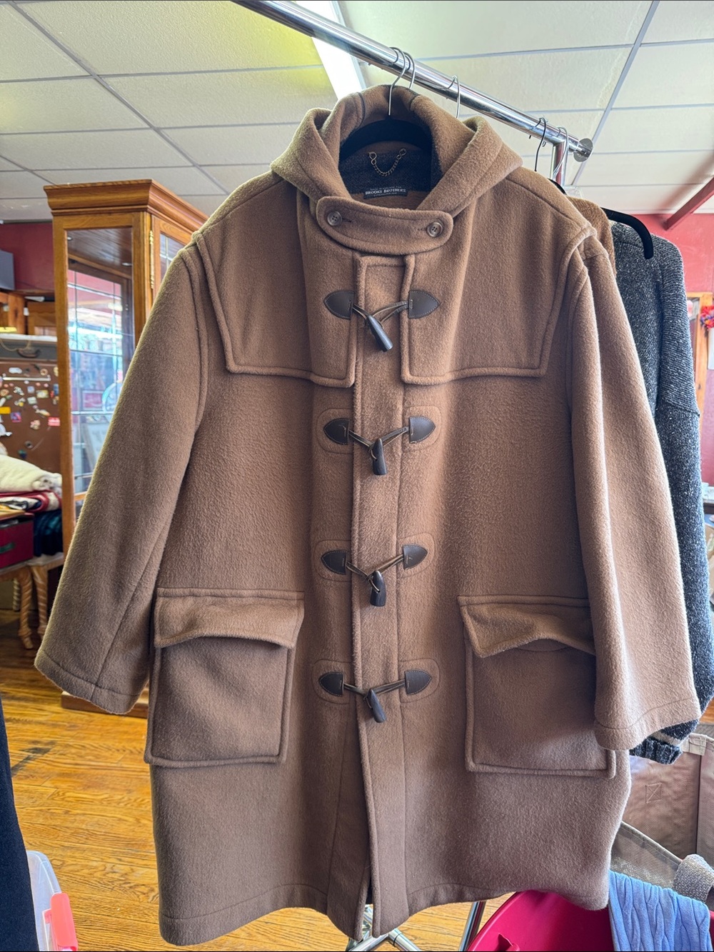 Brooks Brothers Brown Hooded Duffle Coat
